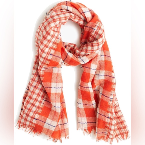 J. Crew Plaid Blanket Scarf - Picture 1 of 9